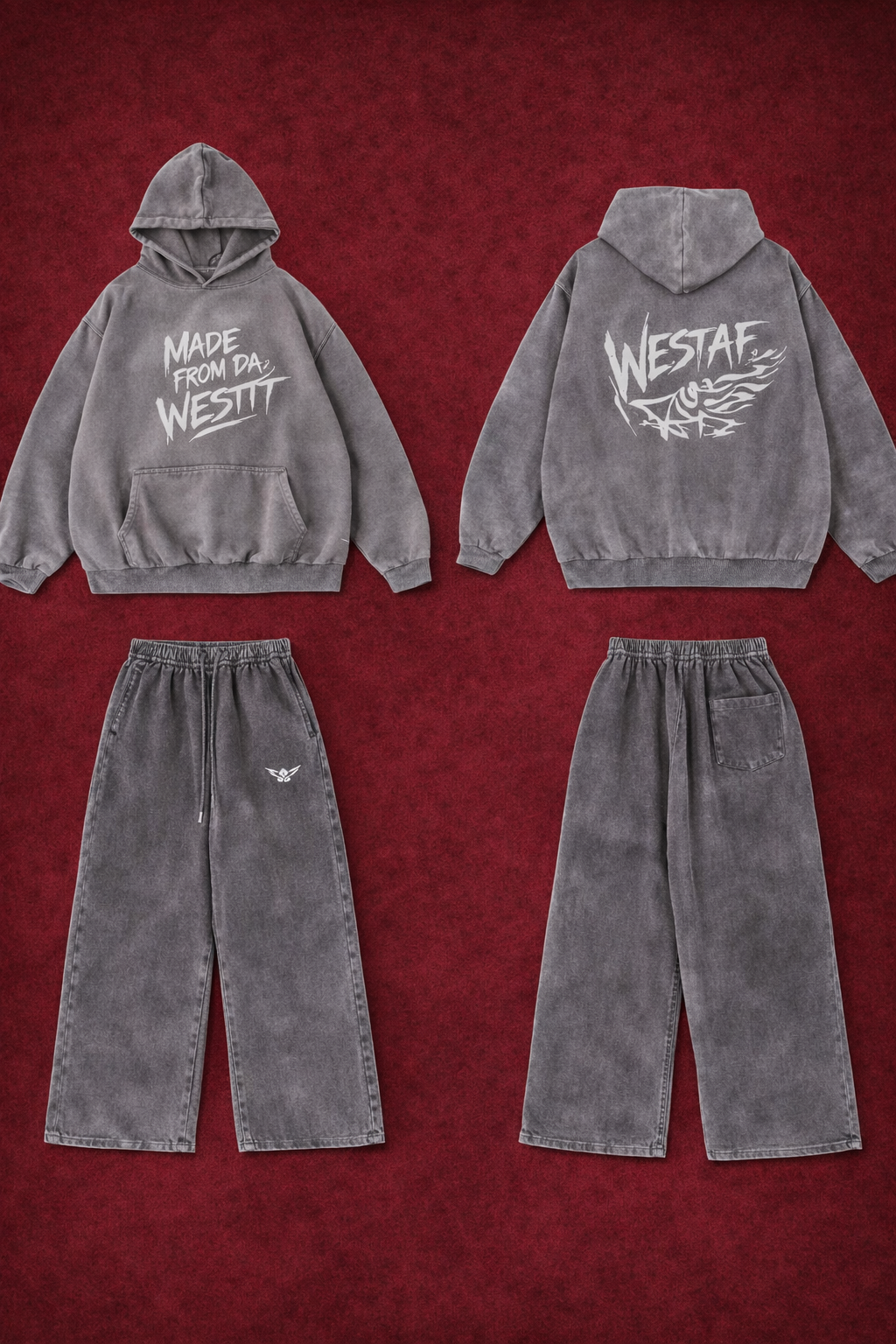 Westaf westmade washed grey sweatsuits